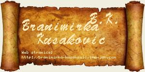 Branimirka Kušaković vizit kartica